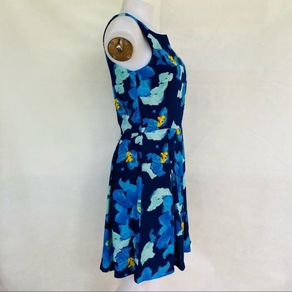 Charming Charlie Blue Floral A-Line Sleeveless Midi Dress Size S - Picture 10 of 11